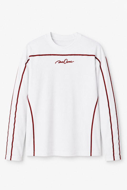 5 Threade Long Sleeve : White