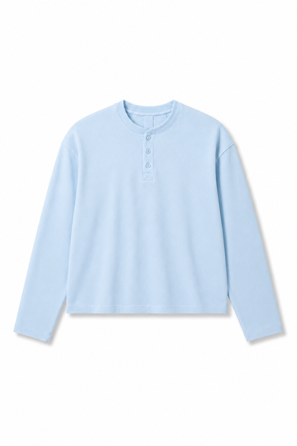Essential Henley Fresh Air Blue