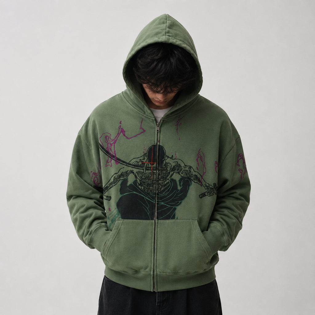 Zoro Oversized Zip Hoodie