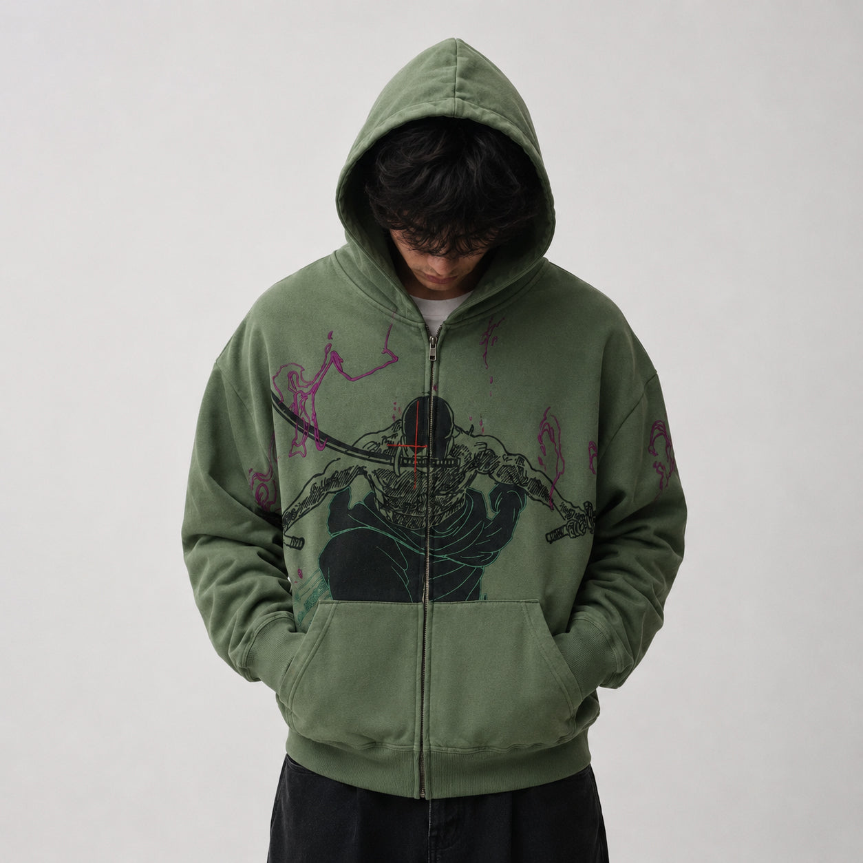 Zoro Oversized Zip Hoodie