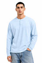 Essential Henley Fresh Air Blue