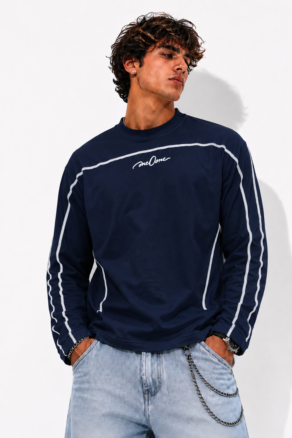5 Threade Long Sleeve : Navy Blue