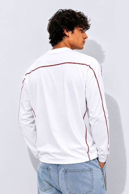 5 Threade Long Sleeve : White