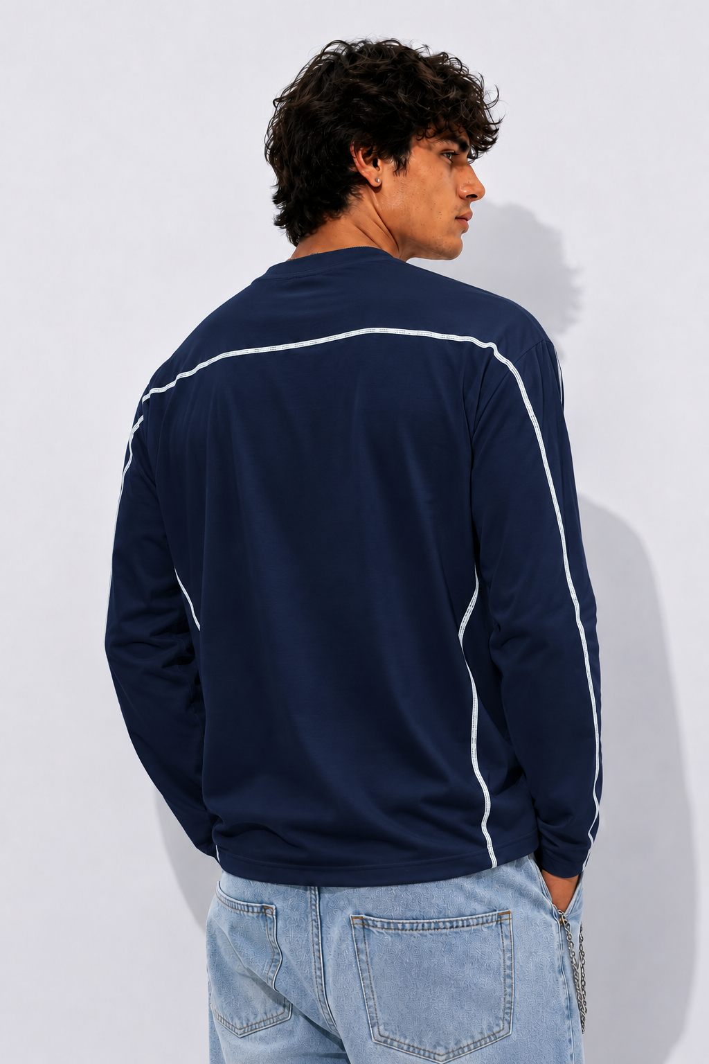 5 Threade Long Sleeve : Navy Blue