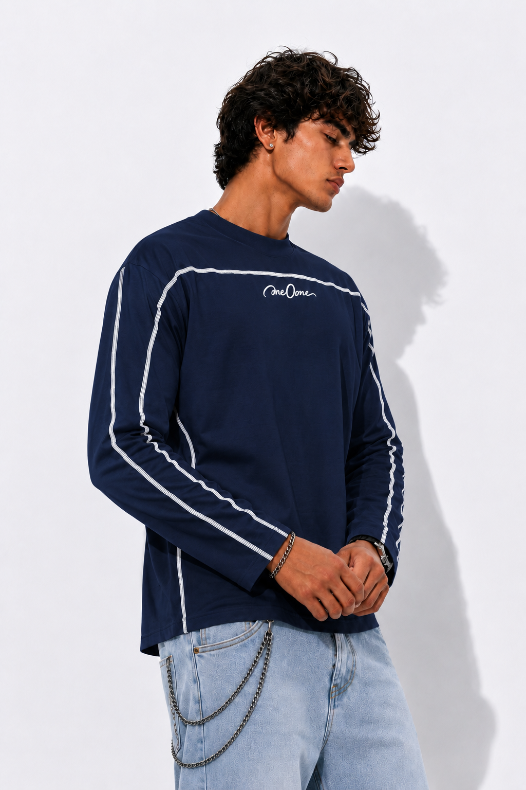 5 Threade Long Sleeve : Navy Blue