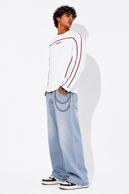 5 Threade Long Sleeve : White