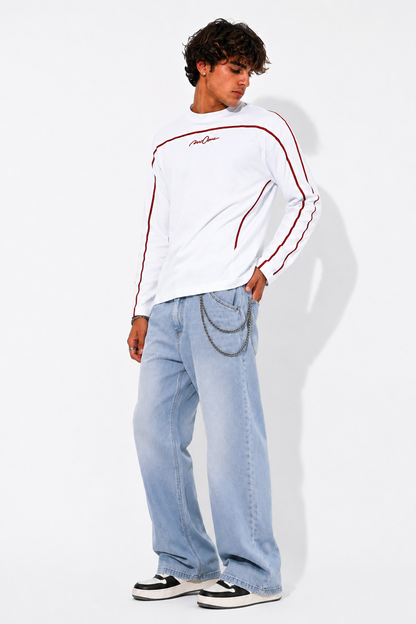 5 Threade Long Sleeve : White