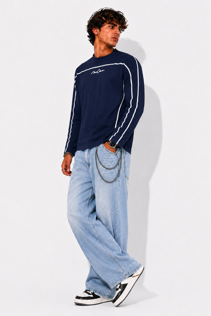 5 Threade Long Sleeve : Navy Blue