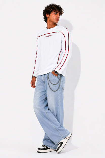 5 Threade Long Sleeve : White