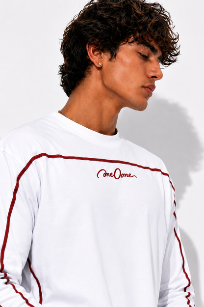 5 Threade Long Sleeve : White