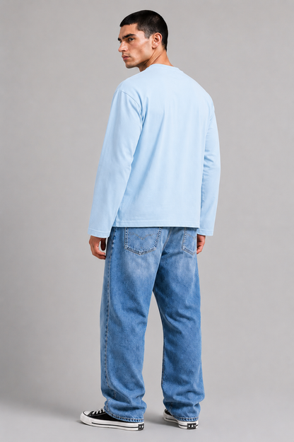Essential Henley Fresh Air Blue