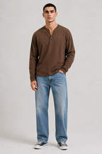 Essential Henley Coffee Brown