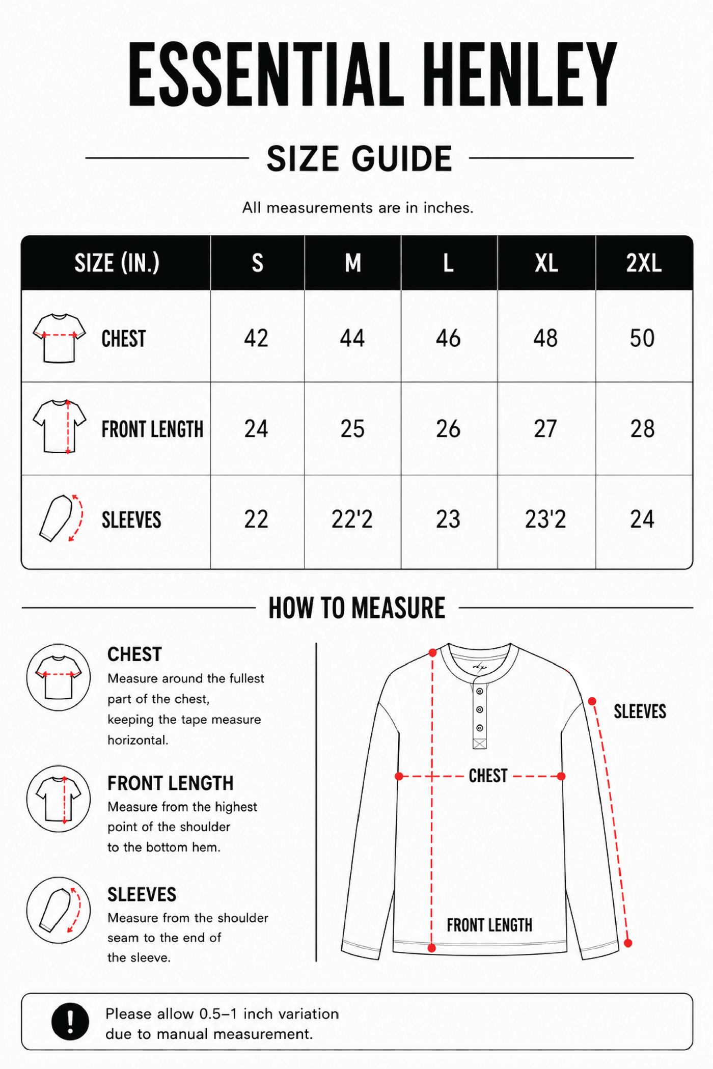 Size chart
