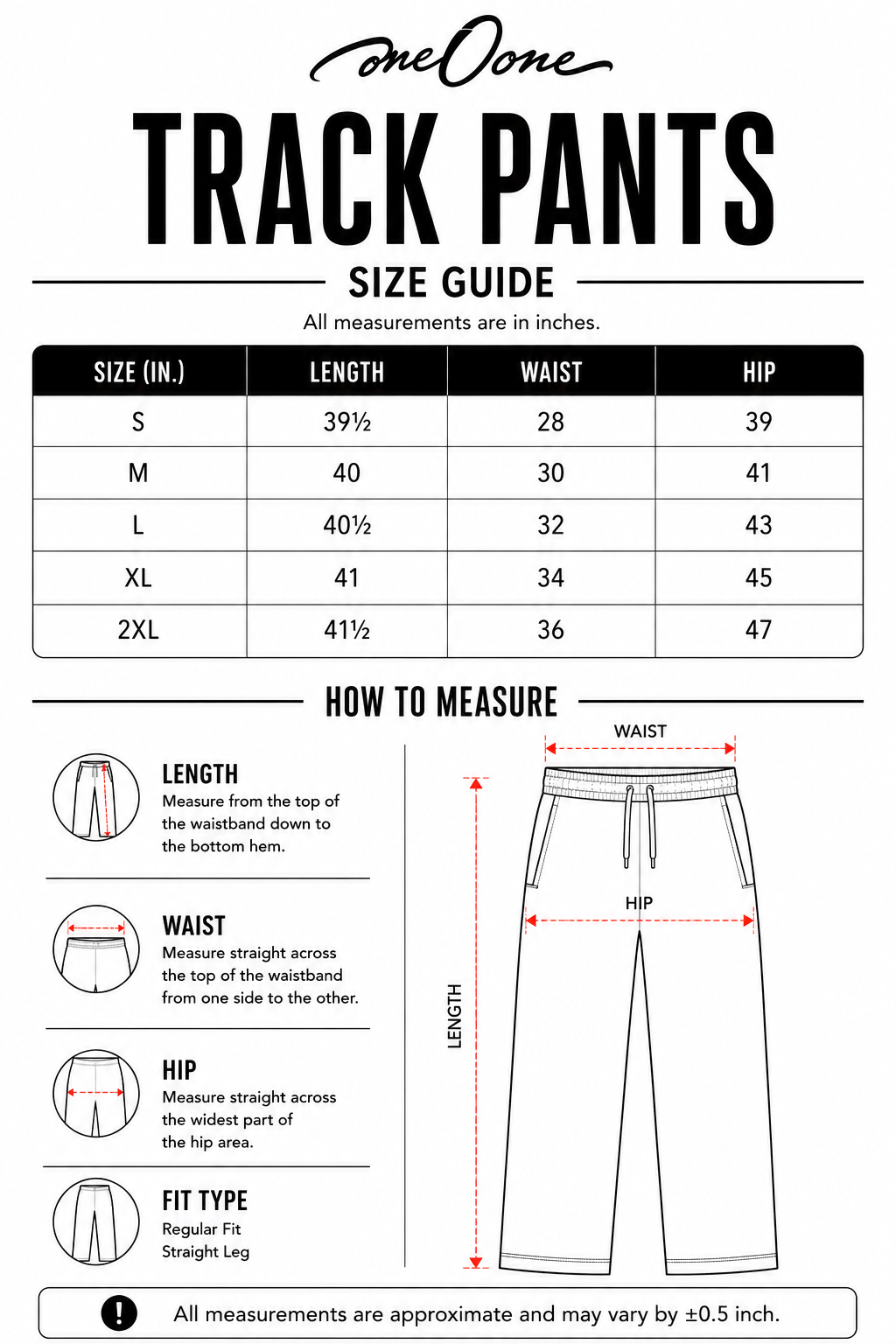 Size chart