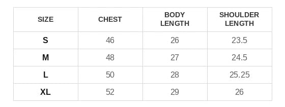 Size chart